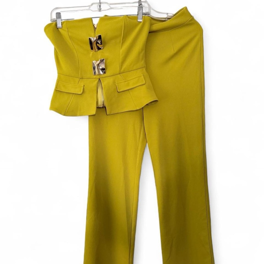 Elegant Olive Green Women's Pantsuit